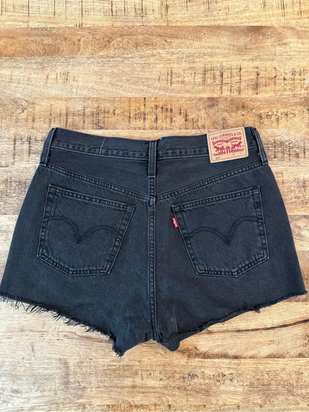 Levi’s 501 Original Fit High-Rise Women’s Jean Shorts - Lunar Black Fly  Button